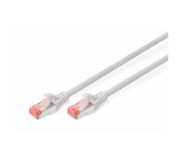Câble patch RJ45 LSOH AWG 27/7 CAT 6 S/FTP Blindé Bt Rouge - DIGITUS - 10m - Gris
