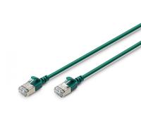Câble patch RJ45-RJ45 slim, Cat. 6A, F/FTP, AWG 32/7, LSOH, 1 m, vert