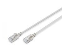 DIGITUS Câble LAN Cat 6A - 3 m - Version Slim AWG 32/7-10 Gbit/s - Câble réseau RJ45 - F/FTP - PoE+ - LSZH - Compatible avec Cat-7, Cat-6, Cat-5e - Gris