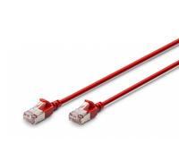 Digitus Câble LAN Cat6A Slim 5 m AWG32 10 Gbit/s F/FTP RJ45 PoE+ LSZH Rouge