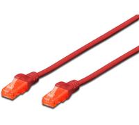 Câble patch RJ45 U/UTP Cat6 DIGITUS 1.00m rouge protection de levier polybag
