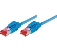Câble patch S/FTP, PiMF, Cat 6, bleu, 10,0 m sans halogène, avec câble Draka et connecteurs Hiroso TM21 (ancienne désignation S/STP) (71810B)