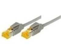 Câble patch S/FTP, PiMF, CAT.6A ISO IEC, gris, 15,0 m Pour 10 Gigabit/s, sans halogène, avec câble Draka et connecteurs Hiroso TM31 (72215)