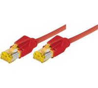 Câble patch S/FTP, PiMF, Cat 6a, rouge, 10,0 m Pour 10 Gigabit/s, sans halogène, avec câble Draka et connecteurs Hiroso TM31 (ancienne désignation S/STP) (72210R)