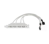 Câble PCI pour carte mère double 9 broches vers 4 ports USB 20 femelle
