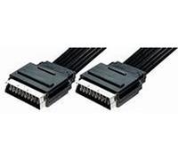 Câble péritel 21 broches Ruban plat noir - 0,5 m
