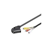 Câble Adaptateur, Scart vers Audio-Vidéo Composite, In/Out, Noir, 3m Longueur de Câble