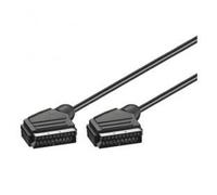 Goobay 11702 Câble de Connexion Péritel, Nickelé, Noir, 1.5m Longueur de Câble, 7mm Diamètre