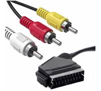 Câble Péritel vers 3 RCA, 1.5m, Adaptateur Audio Vidéo AV, Câble Commutable pour TV, DVD, Magnétoscope.