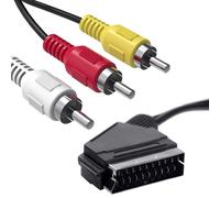 Câble Péritel Vers 3Rca Mâles De1,5M, Commutable Av Câble Adaptateur Convertisseur Audio Vidéo Pour Tv, Dvd Magnétoscope[Z444]