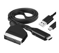 Câble péritel vers HDMI,adaptateur péritel vers HDMI,convertisseur tout en un péritel vers HDMI,convertisseur audio vidéo péritel vers HDMI 1080p/720p avec câble HDMI pour HDTV,STB,VHS,