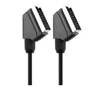 Câble péritel vers péritel Noir 1,5 m, Cordon de câblage Complet mâle vers mâle à 21 Broches for Consoles rétro, DVD, magnétoscope, TV