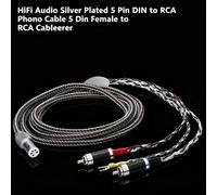 Câble Phono DIN 5 broches vers 2 RCA, câble de bras de lecteur OCC plaqué argent avec prise RCA et fil de terre x459r1745 5pin