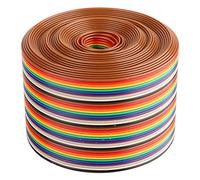 Câble plat à ruban de 1,27 mm de pas, 40 pôles, aux couleurs vives ; câble à ruban arc-en-ciel avec isolation en PVC résistant à la chaleur ; largeur de 5,08 cm, fil de cuivre (5 mètres de long)
