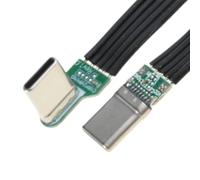 Câble Plat en Silicone USB C USB C avec extrémités coudées, Cordon de, Prend en 60 W, Vitesse Rapide de 480 m, connecteurs coudés de Plusieurs Longueurs