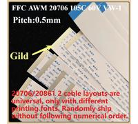Câble plat flexible FFC FPC plaqué or, 5 pièces, AWM 20706/20861 105C 60V VW-1, pas de 0.5MM, même ou inversé, 4P/6/..50/54/64/96Pin Length 5CM