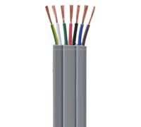 Câble Plat Flexible TVVB À 7 Conducteurs,Conducteur En Cuivre Pur, Isolation PVC, For Portes Coulissantes, Portails Escamotables Et Systèmes D'automatisation(160ft,2.5mm2-7c)