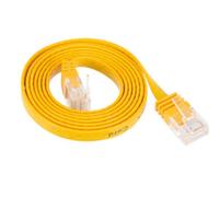 Câble plat patch U/UTP cat. 6 slim jaune 0,25m