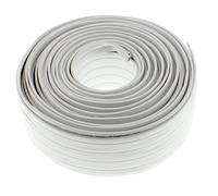 Câble Plat pour Enceinte 2 x 4,0 mm² - Blanc - 50 m - CCA - Câble Audio - câble pour Enceinte