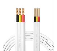 Câble Plat TPS Standard Australien 2/3 Conducteurs 328 Pieds - Certifié SAA, Fil Électrique En Cuivre 450/750 V, Gaine Blanche, Plusieurs Tailles For Usage Résidentiel(3c-1.5mm2)