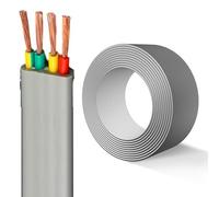 Câble Plat TRVVB, 0,75 Mm² / 1,0 Mm², 1,5 Mm² / 2,5 Mm², Multiconducteur, Isolé En PVC, Câble Électrique Flexible For Usage Intérieur Et Extérieur, Idéal for La Distribution D'énergie(25ft,1.00mm2-4C)