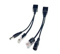 Câble POE Adaptateur d'alimentation passive par Ethernet Câble répartiteur RJ45 Injecteur Module d'alimentation 12-48 V(1pair Black)