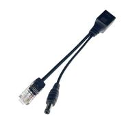 Câble POE Adaptateur d'alimentation passive par Ethernet Câble répartiteur RJ45 Injecteur Module d'alimentation 12-48 V(Black POE Splitter)