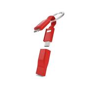 Câble porte-clés 5 en 1 USB A/micro USB+USB C+ Lightning VONMAHLEN Rouge