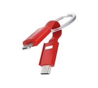 Câble porte-clés 5 en 1 USB A/micro USB+USB C+ Lightning VONMAHLEN Rouge