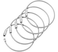 Câble porte-clés en fil BlueCosto (5 PK, 17 cm) - Boucles de fil de porte-clés en acier inoxydable de 2 mm d'épaisseur pour accrocher des étiquettes de bagages et organiser les clés