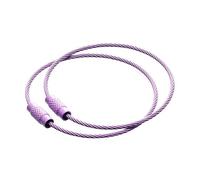Câble porte-clés, Paquet de 10 boucles fil porte-clés serrure à vis suspendue en acier inoxydable, multicolore 5mm(Purple)