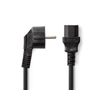 Nedis - Câble d'alimentation - power CEE 7/7 (M) incliné pour power IEC 60320 C13 droit - 10 A - 2 m - rond - noir