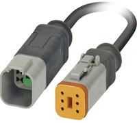 Câble pour capteurs/actionneurs, connecteur mâle droit DT04-6P, fiche femelle droite DT06-6S Pôle: 6 Phoenix Contact SAC-6P-DTMS/ 0,6-PUR/DTFS 1415036 1 pc(s)
