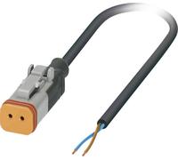 Câble pour capteurs/actionneurs, extrémité libre, connecteur femelle droit DT06-2S Pôle: 2 Phoenix Contact SAC-2P-10,0-PUR/DTFS