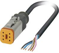 Câble pour capteurs/actionneurs, extrémité libre, connecteur femelle droit DT06-6S Pôle: 6 Phoenix Contact SAC-6P- 1,5-PUR/DTFS 1415026 1 pc(s)