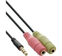 Câble pour casque audio InLine® 3.5mm mâle 4 broches à 2x 3.5mm 1m G