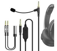 Câble pour casque avec micro perche Geekria, compatible Audio-Technica, Skullcandy et Soundcore, prise 3,5 mm, cordon de rechange tressé nylon pour gaming et réunions (1,7 m)