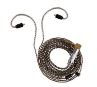 Câble pour casque d'écoute MMCX en cuivre pur argenté pour Shure SE215 SE535 SE846, courbure noire