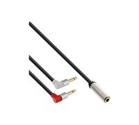 Câble pour casque d'écoute Slim Audio Plane, 2x 3,5 mm M à 3,5 mm F 3 broches, 2 m