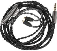Câble pour casque MMCX 3,5 mmDIY Câble enfichable 8 brins DIY volume réglable peut couper des chansons trois boutons avec microphone pour Shure SE846 UE900 convient pour Shure SE535 SE846 UE900 noir