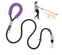 Câble pour Chien,2 Mètres Corde Renforcée pour Animaux | Attache Renforcée pour Grands Chiens avec Poignée en Mousse | Randonnée Camping Voyage Extérieur Sacs à Détritus