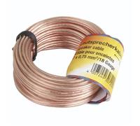 Hama Câble d'enceinte 2 x 0,75 mm² 10 m Cuivre transparent Connexion serrage/vis