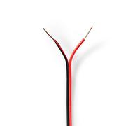 Câble pour haut-parleurs | 2x 0.50 mm² | CCA | 100.0 m | Rond | PVC | Rouge / Noir | Emballage