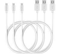 Cable pour Huawei Y7P / Y6P / Y5P / P40 Lite E / P Smart 2020 / P Smart 2019 - Cable micro usb Blanc 1 Metre [LOT 3] Phonillico©