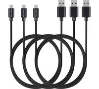 Cable pour Huawei Y7P / Y6P / Y5P / P40 Lite E / P Smart 2020 / P Smart 2019 - Cable micro usb Noir 1 Metre [LOT 3] Phonillico©