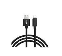 Câble pour iphone 5 à 14 nylon 1 m noir - charge et data pour iPhone/iPad/iPod (USB)