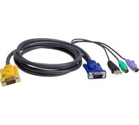 ATEN Câble KVM USB 1,8m PS/2 - 1,8 m - PS/2 - PS/2 - VGA - Noir - HDB-15 - 2 x PS/2 - USB A
