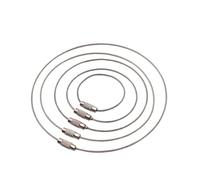 Câble pour porte-clés, 10 pièces 1.5mm porte-clés en acier inoxydable mousqueton porte-clés outils d'extérieur fil porte-clés câble corde porte-clés(10PCS 250mm)