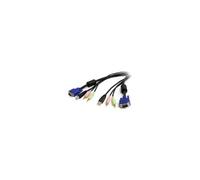 Câble pour switch KVM VGA avec USB, audio stéréo et microphone 3,5 mm - 1,80 m - Câble clavier/vidéo/souris/audio - USB, HD-15 (VGA), mini-phone