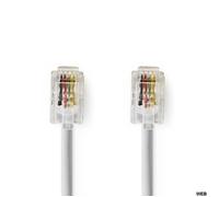 Câble pour télécommunications Mâle RJ10 2m Blanc